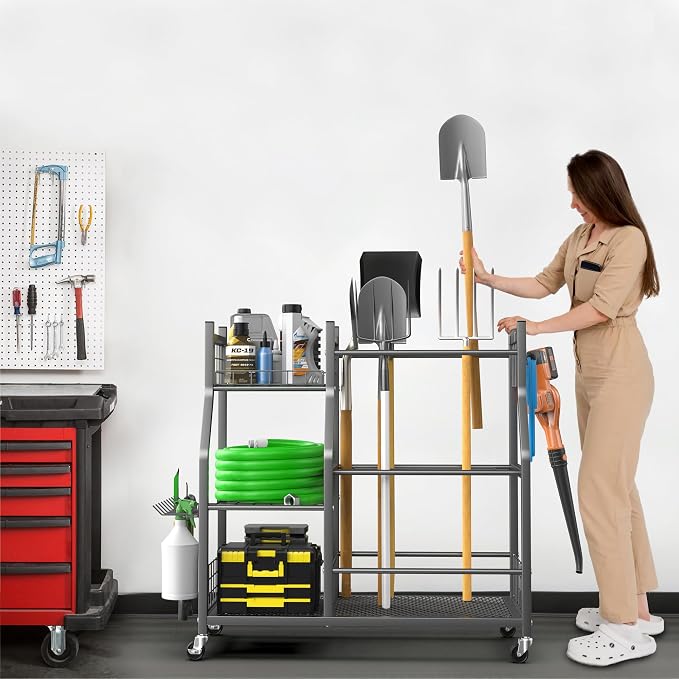 EVERHANGER Garden Tool Organizer Stand, Garage Tool Storage Organization - Image 7