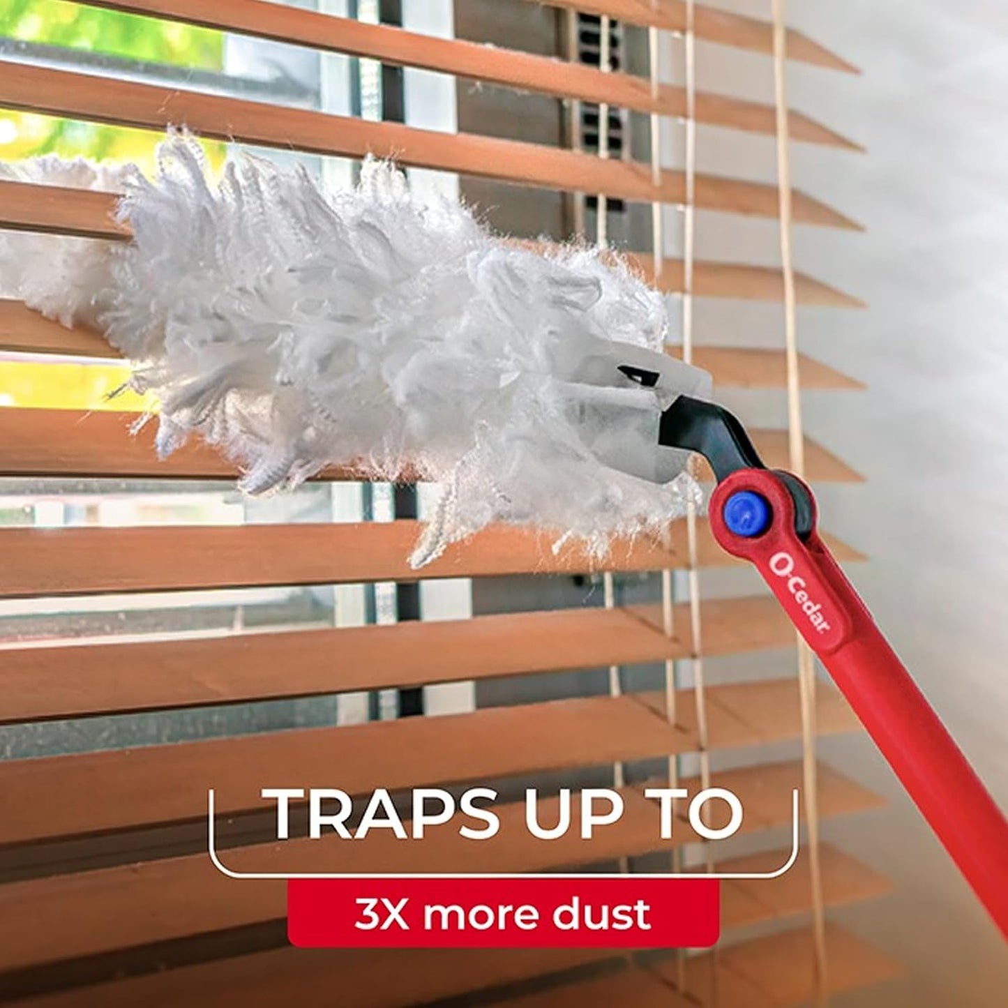 O-Cedar Flex & Catch Heavy Duty Dusting Kit with 3 Disposable Duster Refills | New & Improved Model | Extendable 3 Ft Handle with Stay-On Duster Hook | Traps 3X More Dust Than Feather Dusters