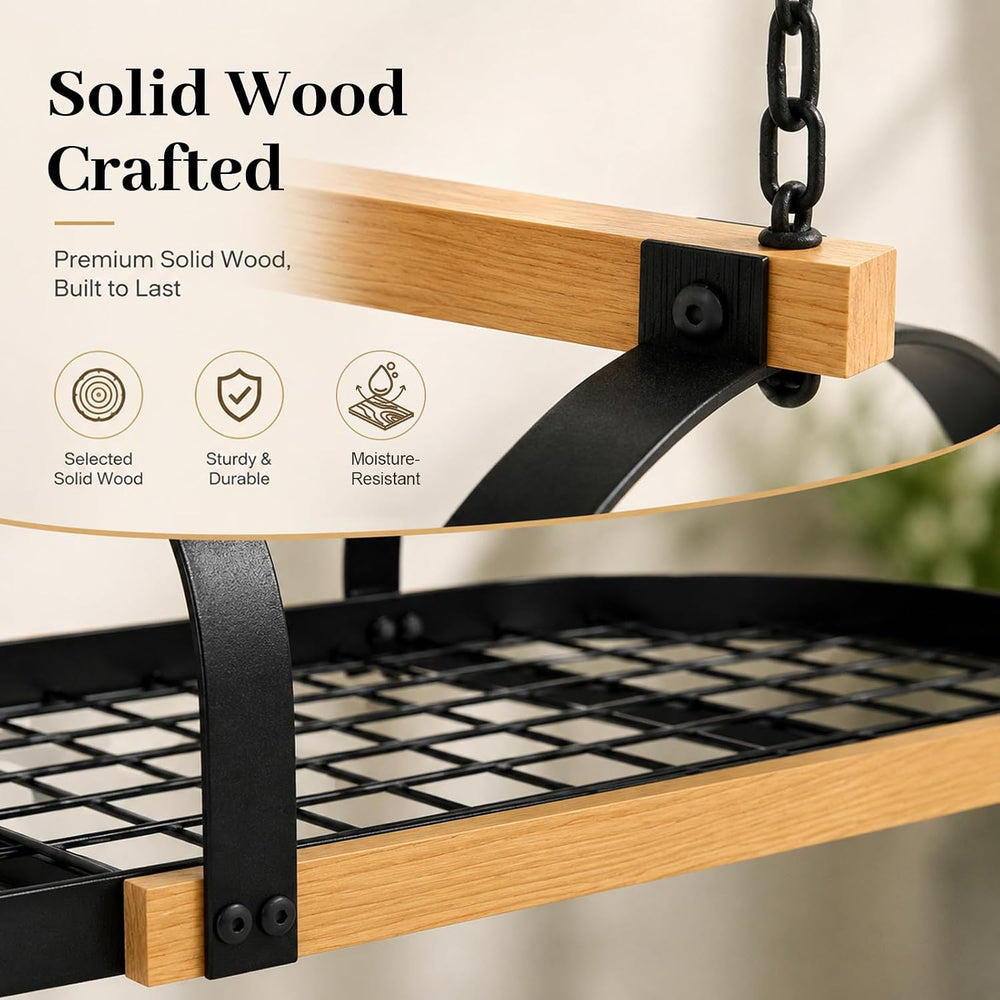 39-Inch Heavy Duty Hanging Pot Rack, Ceiling Mount, 130 lb Capacity