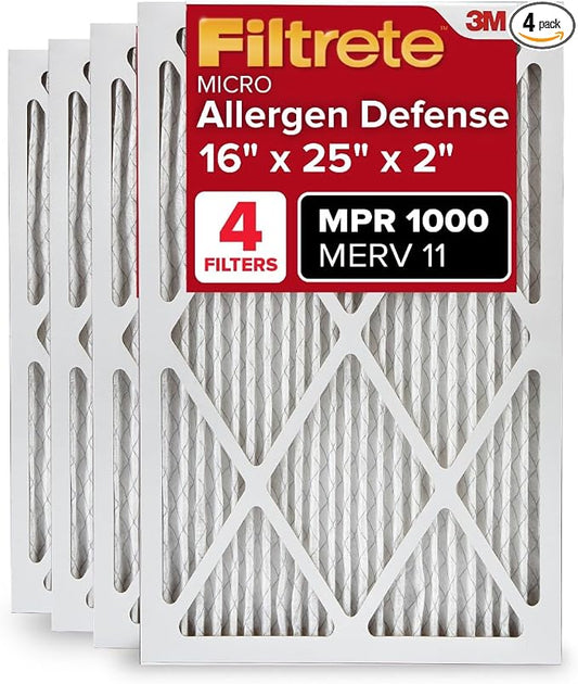 Filtrete 16x25x2 AC Furnace Air Filter, MERV 11, MPR 1000, Allergen Defense by Filtrete