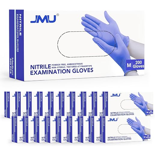 JMU Nitrile Gloves Medium Bulk 4000 Count, 3.5 Mil Disposable Gloves Latex-Free by JMU