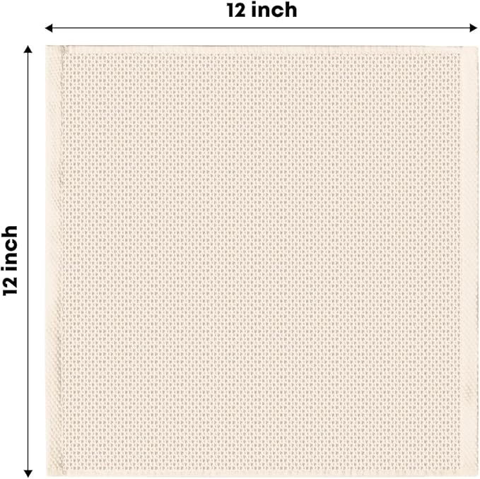 Artoid Mode 100% Cotton Beige Waffle Weave Kitchen Dish Cloths, 12x12 Inch - Image 6
