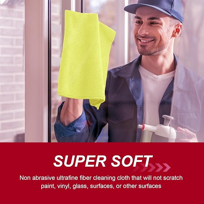 200 Pcs Microfiber Cleaning Cloth 16x16 Inch Microfiber Towels - Image 4