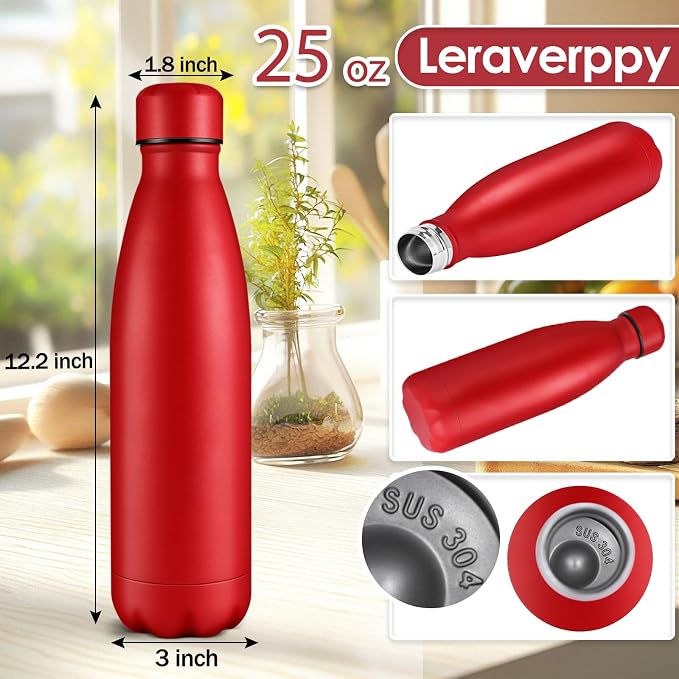 25oz Cola-Bottle Shaped Stainless Steel Leak-proof Water Bottle, Double Wall - Image 2