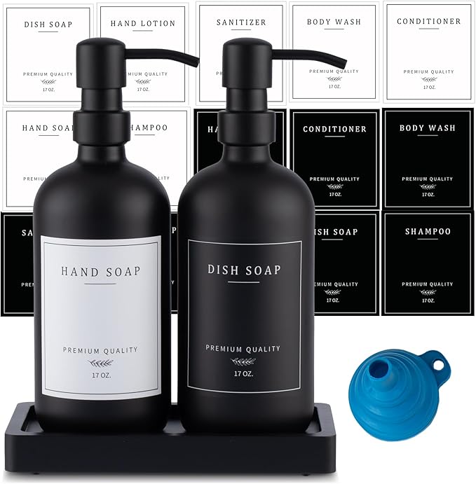 Black Thick Glass Soap Dispenser by Eggs+sound