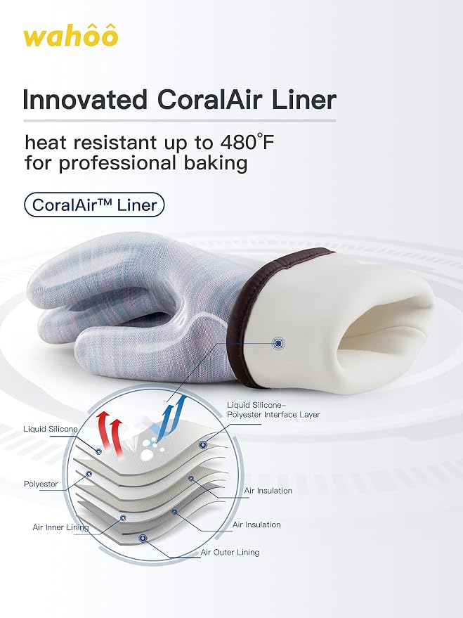 LANON Protection Wahoo Liquid Silicone Smoker Oven Gloves, Food-Contact Grade - Image 2