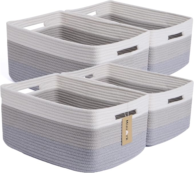 Large Storage Baskets for Organizing, Closet Shelf Baskets for Clothes Blanket by MiniArkStorageBasketsHome