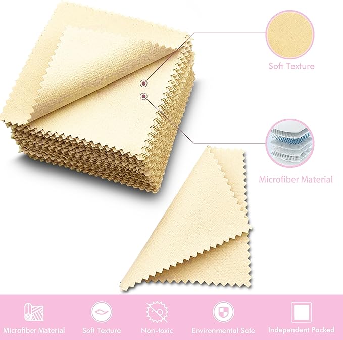 XIAOXINGYUN 120 PCS Jewelry Cleaning Cloth Jewelry Polishing Cloths - Image 3