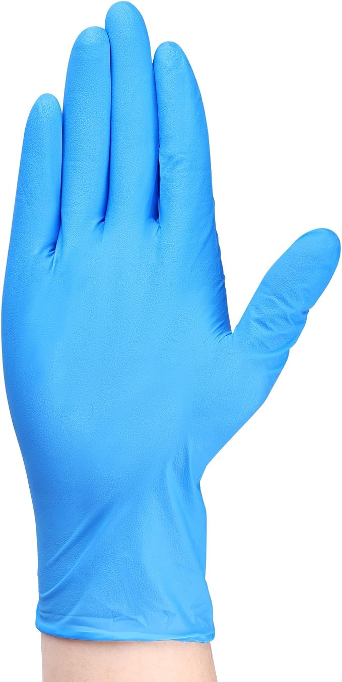 TitanFlex Heavy-Duty Blue Nitrile Gloves, Fully Textured, Mechanic Disposable - Image 3