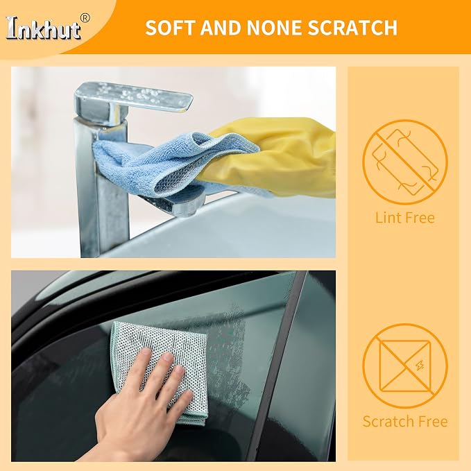 2 in 1 Microfiber Cleaning Cloth Kitchen Towels, Non Scratch Wire Dishcloth - Image 2