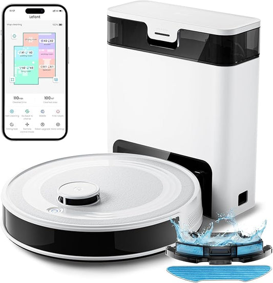 Lefant Robot Vacuum and Mop Combo, 8 Weeks Self-Emptying by Lefant
