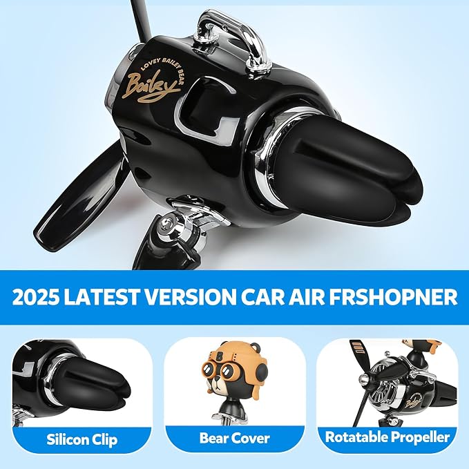 Bear Pilot Car Fresheners Vent Clip Cute Teddy New Car Scent Automotive Air - Image 4