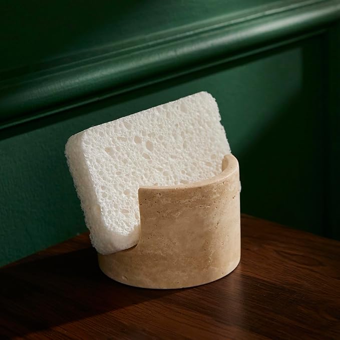 Natural Beige Travertine Marble Sponge Holder - Image 2