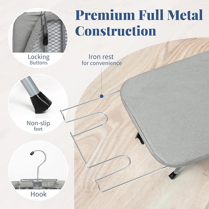 Tabletop Ironing Board with Iron Rest, Small Ironing Board Foldable with Heat - Image 4