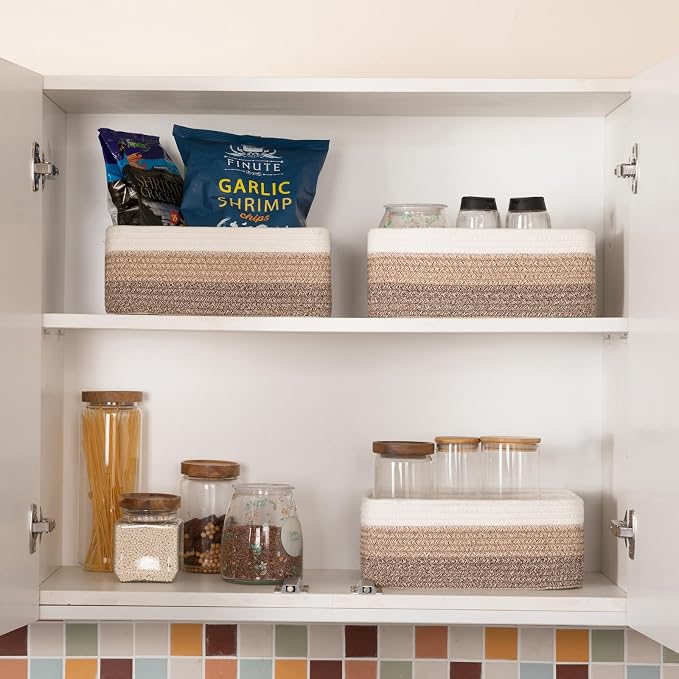 3 Pack Small Storage Baskets for Organizing, Cute Woven Decorative Gift Baskets - Image 5