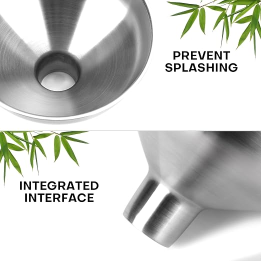 Stainless Steel Metal Funnel Set of 2, Kitchen Filling Funnel and, Practical - Image 4