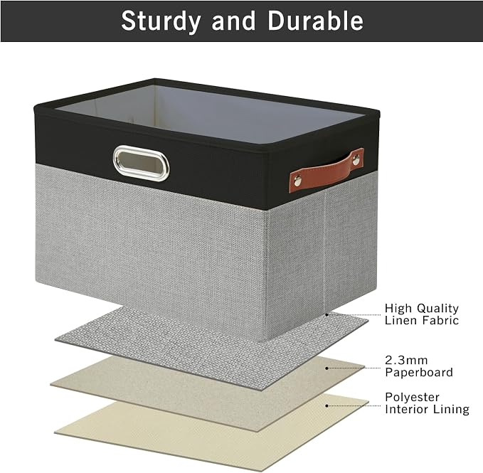 Large Collapsible Fabric Storage Bins - Image 6