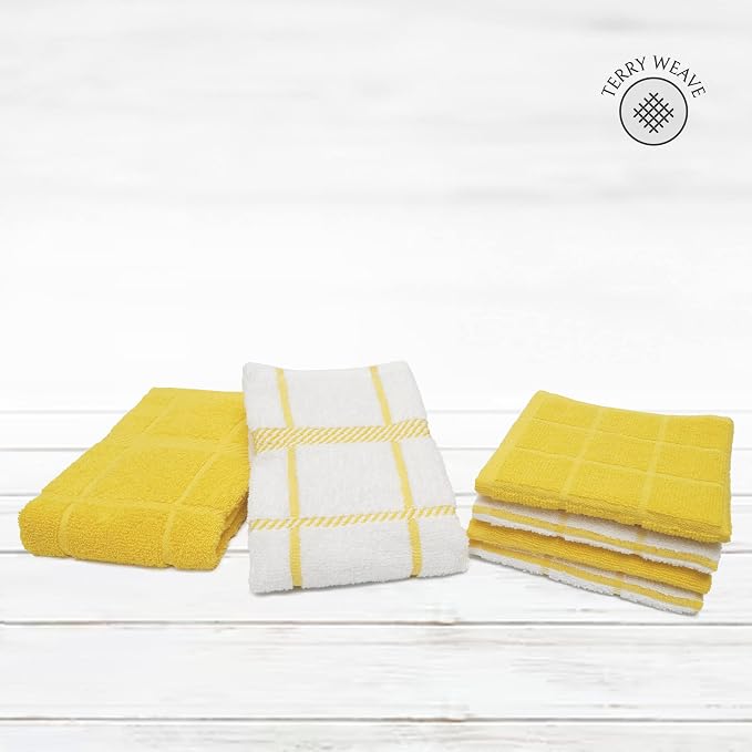 100% Cotton Terry Dish Cloth & Dish Towel, 6 Pack, Super Soft and Absorbent - Image 3