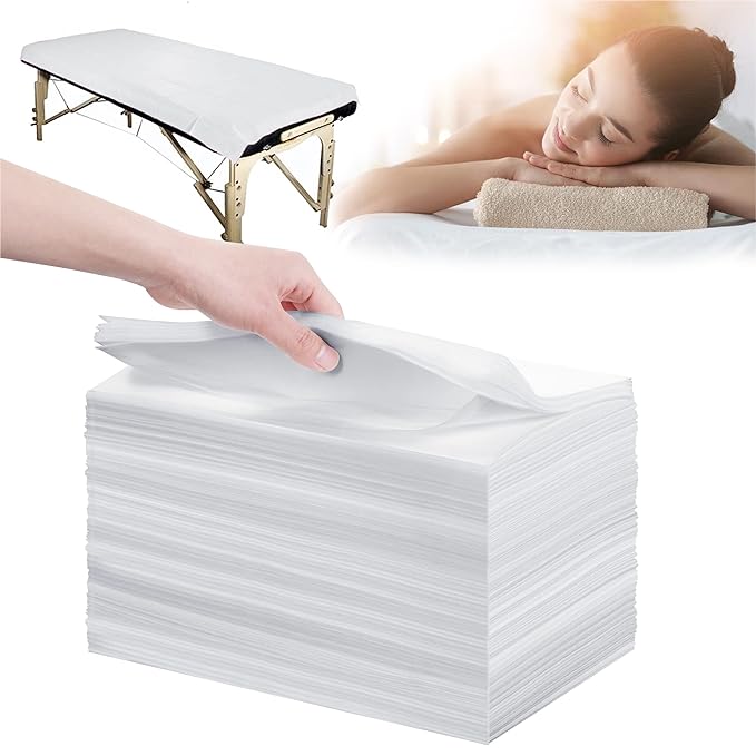 Disposable Bed Sheets 100 Pcs 31" x 71" Massage Table Sheets Non Woven Fabric by XATUMO