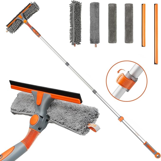 Eazer 2-in-1 Window Cleaner Tool, Window Cleaning Squeegee Kit by Eazer