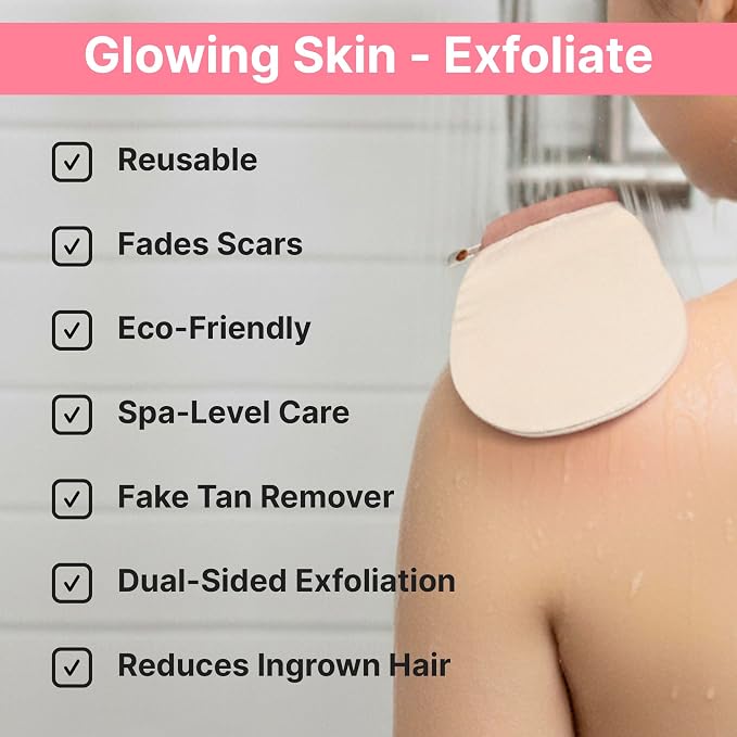 – Vegan Silk Exfoliating Glove for Face, and Hands | Natural Body Scrubber for - Image 6