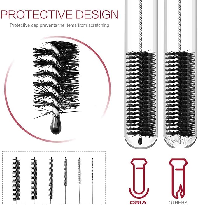 Long Straw Brush, Nylon Pipe Tube Cleaner 8.2-ihch 10 Different Diameters Set - Image 5