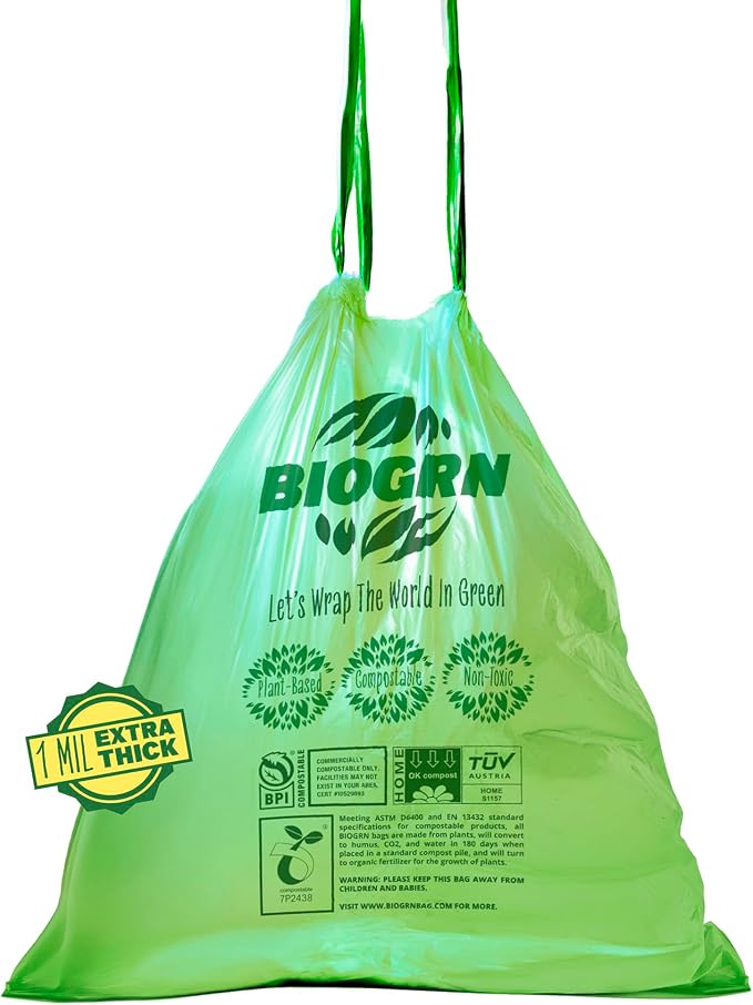 10-13 Gallon Compostable Trash Bags Drawstring 30 Bags Heavy Duty Extra Thick 1 - Image 9