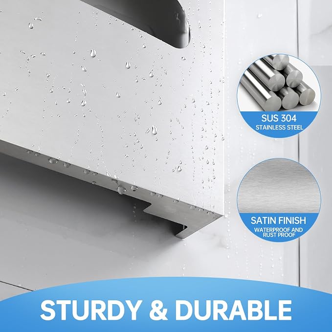 2 Packs Toilet Seat Cover Dispenser Wall Mounted SUS 304 Stainless Steel Brushed - Image 5