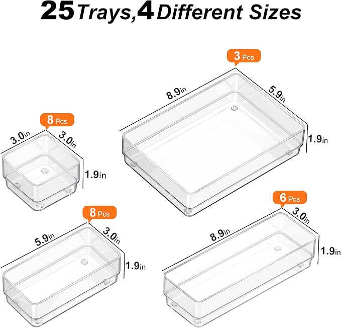 SMARTAKE 25-Piece Drawer Organizer - Image 2