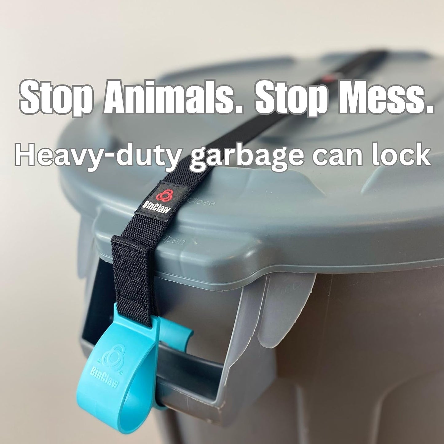 SideArm Trash Can Lock for Round Bins with Handles (Bin Not Included) – No Drill Strap Secures Lid Against Animals & Wind – Fits 20–55 Gallon Garbage Cans (Bin Not Included)