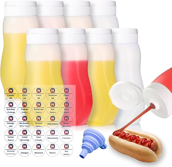 Condiment Squeeze Bottles for Ketchup Hot Sauce Liquids Oil by Nacxbwer