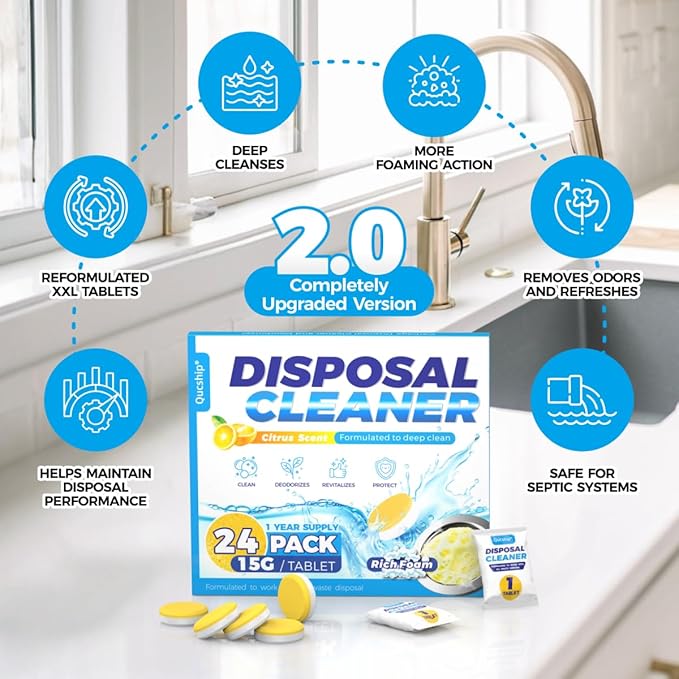 Qucship Powerful XXL Foaming Garbage Disposal Cleaner and Deodorizer Tablets - Image 2