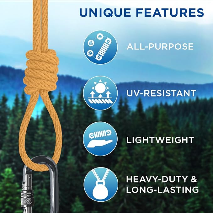 TECEUM Cotton Rope 3/16” – 50 FT – Strong All-Purpose Braided Rope – Natural - Image 4