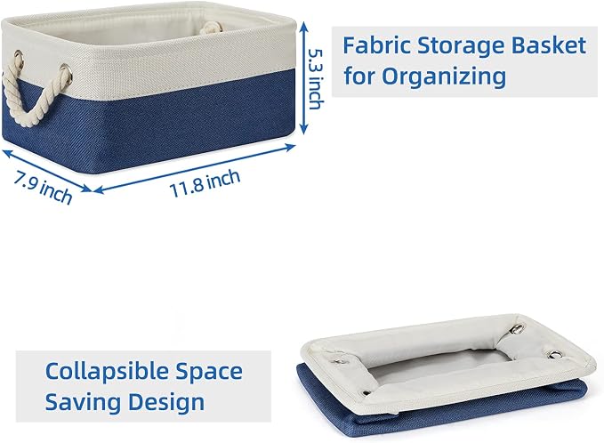 Temary Small Storage Baskets for Shelves, Fabric Storage Bins - Image 7