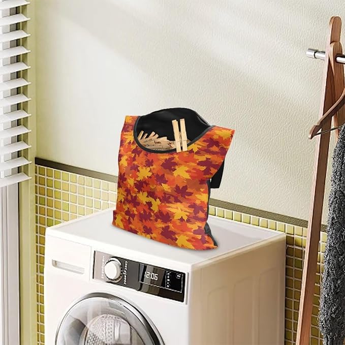 Maple Leaf Clothespin Storage Hanger Bags Beer Laundry Clothespin Bag, - Image 3