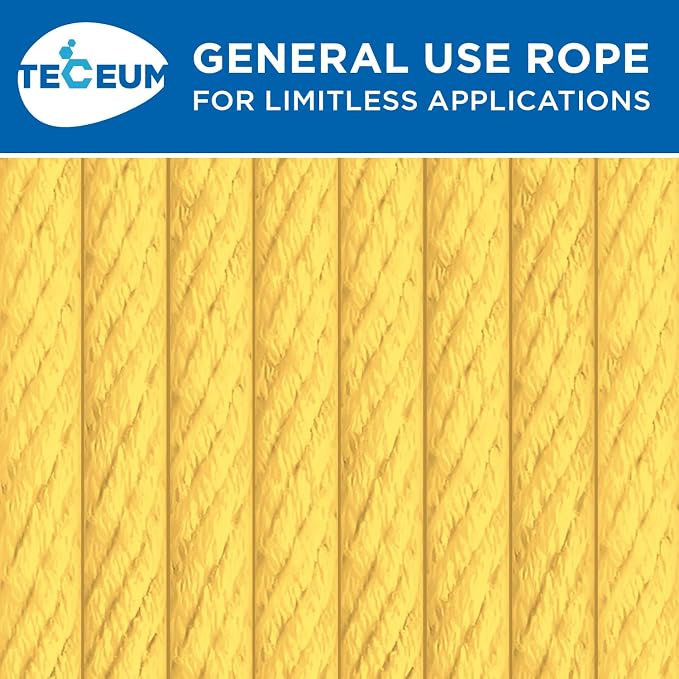 TECEUM Cotton Rope 3/16” – 50 FT – Strong All-Purpose Braided Rope – Natural - Image 9