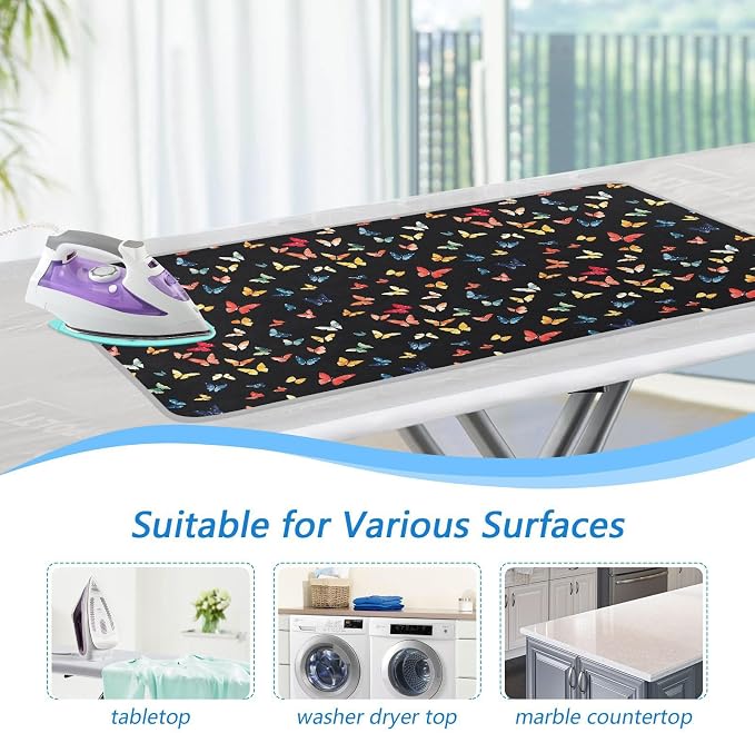 Colorful Butterfly Ironing Mat for Table top Portable Ironing Pad Blanket for - Image 5