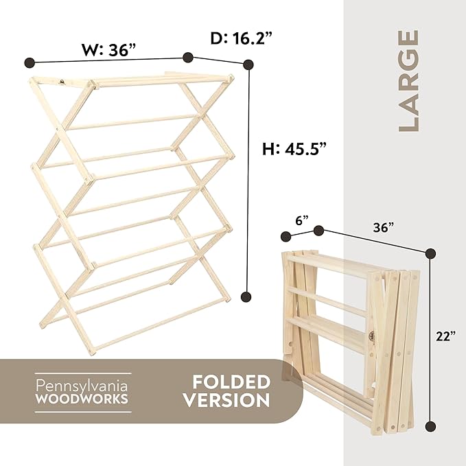 Pennsylvania Woodworks Premium American Maple Clothes Drying Rack - Image 5