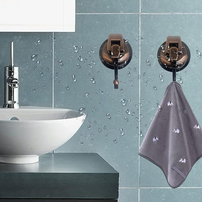 Heavy Duty Vacuum Suction Shower Hooks, Glass Suction Cup, - Image 3