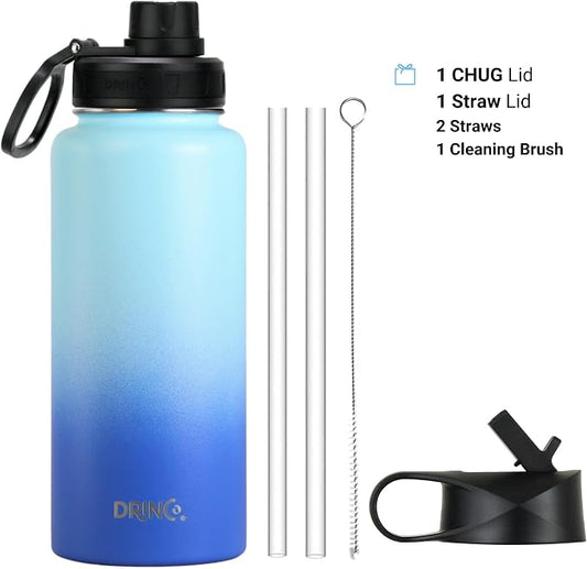 DRINCO Stainless Steel Water Bottle Spout Lid Vacuum Insulated Double Wall - Image 2