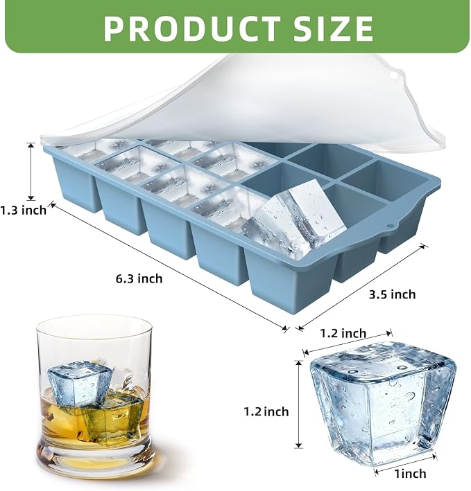 Silicone Ice Cube Tray, 2 Pack Easy-Release Stackable Ice Trays - Image 4