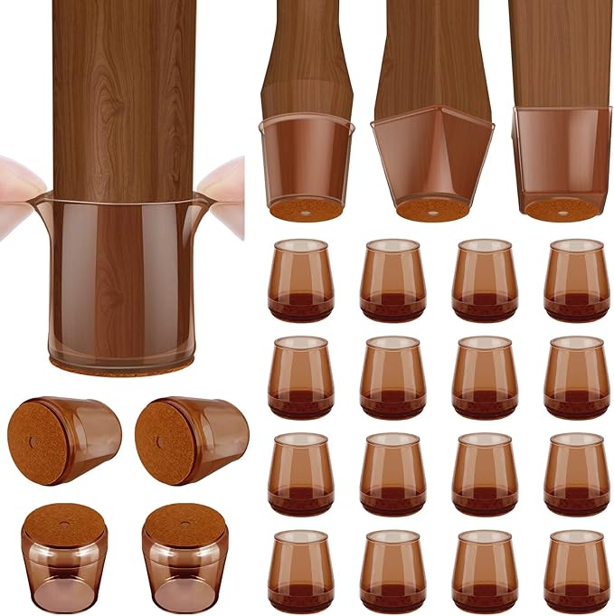 BALEINE 16 Pack Silicone Chair Leg Floor Protectors, Stool Leg Protectors Cap by BALEINE