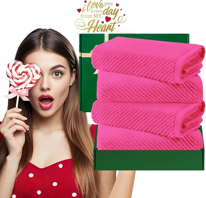 VOOVA & MOVAS Bathroom Hand Towels Set of 4, Large 18"x28" - Image 6