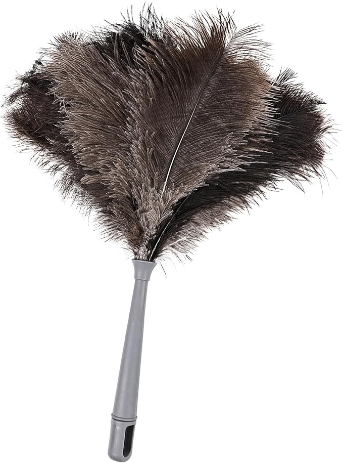Feather Duster-Genuine Ostrich Feathers, Anti-Static, Reusable Eco-Friendly by FeelFunFeather