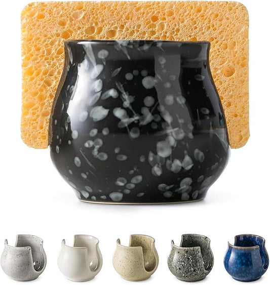 Kitchen Sponge Holder, Ceramic Dish Sponge Holder Kithen Sink Organizer by LAUCHUH