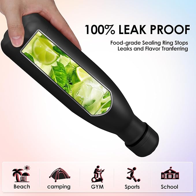 17oz Cola-Bottle Shaped Stainless Steel Leak-proof Water Bottle, Double Wall - Image 5