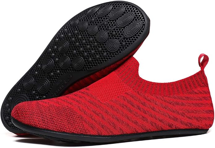 QZKDM Lightweight Slip on Grip Indoor House Slippers Barefoot Non Slip Home - Image 6