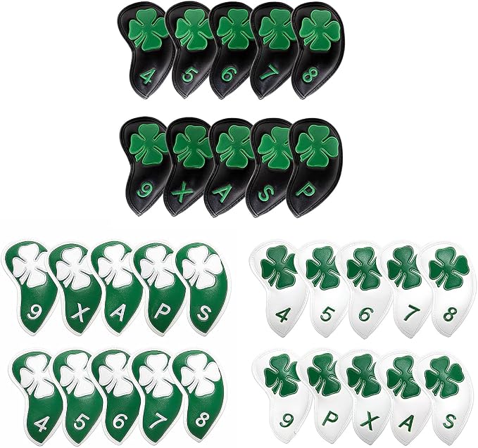 Lucky Clover Golf Iron Club Head Covers Headcovers Set, Designed to fit All - Image 6