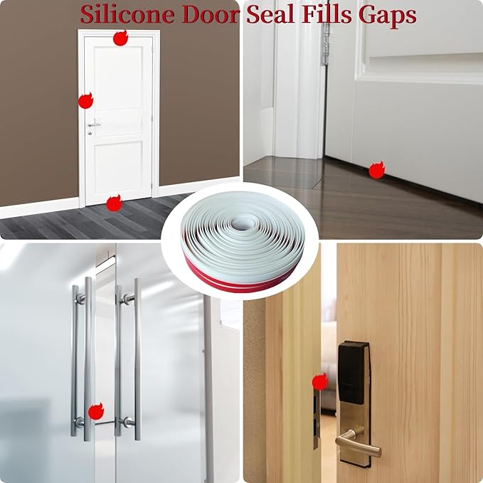 T Shape Door Seal Strip for Door & Windows Gaps，Draft Stopper Bottom Sweep - Image 5