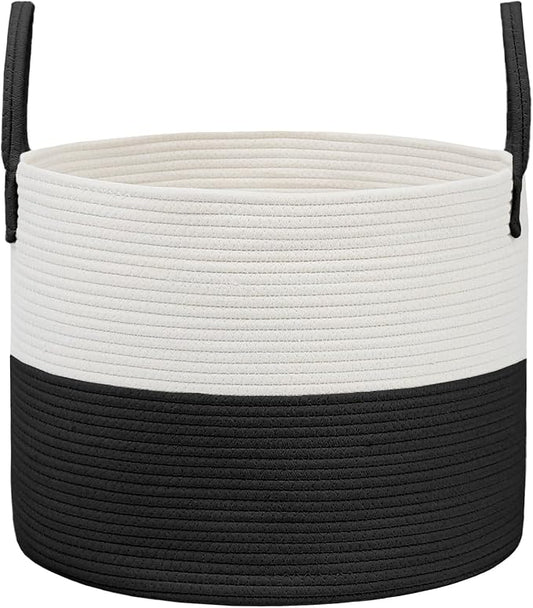 Woven Blanket Basket, 115L Large Rope Storage Bin by JMvicyroam
